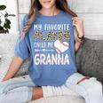 My Favorite Player Calls Me Granna Baseball Leopard Women's Comfort Colors T-Shirt Chalky Mint