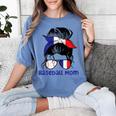 French Baseball Mom France Messy Bun Women's Comfort Colors T-Shirt Chalky Mint