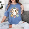 Happy Baseball Mom Groovy Retro Floral Smiling Face Women's Comfort Colors T-Shirt Chalky Mint Happy Baseball Mom Groovy Retro Floral Smiling Face Women's Comfort Colors T-Shirt Chalky Mint