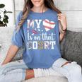 My Heart Is On That Court Baseball Player Baseball Mom Women's Comfort Colors T-Shirt Chalky Mint