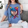 HUGvyn 7th Birthday Baseball Ice Cream Drip Number 7 Kid Boy Women's Comfort Colors T-Shirt Chalky Mint