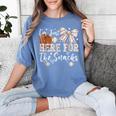 I'm Just Here For The Snacks Baseball Coquette Game Day Girl Women's Comfort Colors T-Shirt Chalky Mint I'm Just Here For The Snacks Baseball Coquette Game Day Girl Women's Comfort Colors T-Shirt Chalky Mint