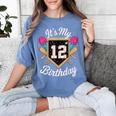 It's My 12th Birthday Baseball Fan Celebration Women's Comfort Colors T-Shirt Chalky Mint