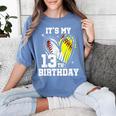 It's My 13th Birthday Baseball Softball Heart 13 Year Old Women's Comfort Colors T-Shirt Chalky Mint