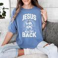 Jesus Has My Back Baseball Faith Motivation Tee Christian Women's Comfort Colors T-Shirt Chalky Mint Jesus Has My Back Baseball Faith Motivation Tee Christian Women's Comfort Colors T-Shirt Chalky Mint