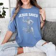 Jesus Saves Shirt Religious Christian Faith Baseball Women's Comfort Colors T-Shirt Chalky Mint Jesus Saves Shirt Religious Christian Faith Baseball Women's Comfort Colors T-Shirt Chalky Mint