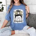Leopard Messy Bun Mom Mother's Day Baseball Mommy Women's Comfort Colors T-Shirt Chalky Mint