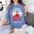 Little Slugger Boy Coming Soon Baby Announcement Baseball Women's Comfort Colors T-Shirt Chalky Mint