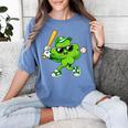 Lucky Shamrock Playing Baseball St Patrick's Kids Boys Women's Comfort Colors T-Shirt Chalky Mint