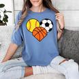 Mom Sports Heart Soccer Basketball Baseball Softball Women's Comfort Colors T-Shirt Chalky Mint Mom Sports Heart Soccer Basketball Baseball Softball Women's Comfort Colors T-Shirt Chalky Mint