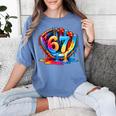 Number 67 Baseball Glove Ice Cream Drip Six Seven Meme Women's Comfort Colors T-Shirt Chalky Mint