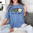 Peace Love Baseball Lover Motif For Women Pink Baseball Mom Women's Comfort Colors T-Shirt Chalky Mint