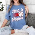 Pitch 'n Giggles Baseball Player Women Baseball Mom Women's Comfort Colors T-Shirt Chalky Mint