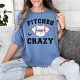 Pitches Be Crazy Baseball Moms Softball Players Hey Batter Women's Comfort Colors T-Shirt Chalky Mint Pitches Be Crazy Baseball Moms Softball Players Hey Batter Women's Comfort Colors T-Shirt Chalky Mint