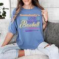Proud Mama Somebody's Loud Mouth Baseball Mom Ball Women's Comfort Colors T-Shirt Chalky Mint