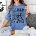 Raised In a Pen Baseball Pitcher Saying Bullpen Women's Comfort Colors T-Shirt Chalky Mint