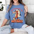 Retro Just Here For The Hotdogs Baseball Mom Sport Lover Women's Comfort Colors T-Shirt Chalky Mint