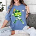 Shamrock Playing Baseball St Patricks Day Men Boys Kid Women's Comfort Colors T-Shirt Chalky Mint