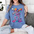 Skelton Playing Baseball Halloween Baseball Drip Boys Kids Women's Comfort Colors T-Shirt Chalky Mint Skelton Playing Baseball Halloween Baseball Drip Boys Kids Women's Comfort Colors T-Shirt Chalky Mint