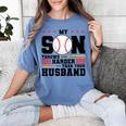My Son Throws Harder Than Your Husband Baseball Mom Women's Comfort Colors T-Shirt Chalky Mint My Son Throws Harder Than Your Husband Baseball Mom Women's Comfort Colors T-Shirt Chalky Mint
