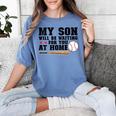 My Son Will Be Waiting For You At Home Baseball Mom Women's Comfort Colors T-Shirt Chalky Mint