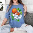 St Patricks Day Shamrock Basketball Baseball Football Soccer Women's Comfort Colors T-Shirt Chalky Mint St Patricks Day Shamrock Basketball Baseball Football Soccer Women's Comfort Colors T-Shirt Chalky Mint