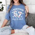 I Survived 67 Days Of School Baseball Six Seven Teacher Women's Comfort Colors T-Shirt Chalky Mint