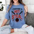 I Teach Kids To Hit And Steal Baseball Softball Coach Premium Tri-Blend Women's Comfort Colors T-Shirt Chalky Mint I Teach Kids To Hit And Steal Baseball Softball Coach Premium Tri-Blend Women's Comfort Colors T-Shirt Chalky Mint
