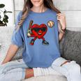 Valentines Day Baseball Red Heart Love Boys Kids Tee Women's Comfort Colors T-Shirt Chalky Mint