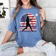 Women's Batter Patriotic American Flag Baseball Silks Women's Comfort Colors T-Shirt Chalky Mint Women's Batter Patriotic American Flag Baseball Silks Women's Comfort Colors T-Shirt Chalky Mint