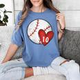 Womens Custom Baseball Mom Number 10 Heart For Mom Mommy Women's Comfort Colors T-Shirt Chalky Mint