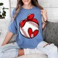 Womens Custom Baseball Mom Number 8 Heart For Mom Mommy Premium Women's Comfort Colors T-Shirt Chalky Mint
