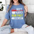 Women's Hit Hard Run Fast Turn Left Baseball Quote Fan Coach Women's Comfort Colors T-Shirt Chalky Mint Women's Hit Hard Run Fast Turn Left Baseball Quote Fan Coach Women's Comfort Colors T-Shirt Chalky Mint