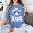 Yes This Is My Son Out Baseball Mom Women's Comfort Colors T-Shirt Chalky Mint