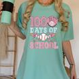 100 Days Of School Baseball 100th Day Of School Girls Women's Comfort Colors T-Shirt Violet 100 Days Of School Baseball 100th Day Of School Girls Women's Comfort Colors T-Shirt Violet