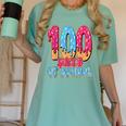 100 Days Of School Baseball Drip 100th Day Of School Women's Comfort Colors T-Shirt Violet