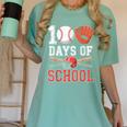 100 Days Of School Baseball Player Teacher Student Women's Comfort Colors T-Shirt Violet 100 Days Of School Baseball Player Teacher Student Women's Comfort Colors T-Shirt Violet