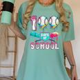 100 Days Of School Boys Kids 100th Day Of School Baseball Women's Comfort Colors T-Shirt Violet