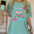 100 Days Of School Ice Cream Drip Baseball 100 Days Smarter Women's Comfort Colors T-Shirt Violet