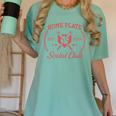 2024 Home Plate Social Club Softball Season Tee Baseball Mom Premium Women's Comfort Colors T-Shirt Violet