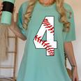 4 Laces 4th Birthday Boy Four Years Baseball Mom T-Shirt Women's Comfort Colors T-Shirt Violet
