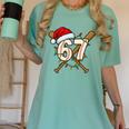 67 Baseball Xmas Lights Santa Hat Holiday Women's Comfort Colors T-Shirt Violet