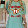 8 Year Old Boys Awesome Since 2018 Baseball Birthday Women's Comfort Colors T-Shirt Violet