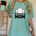 American Flag Patriotic Game Day Baseball Mom Women's Comfort Colors T-Shirt Violet