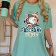 Artsy Baseball Mom Flowers Unique Game Day Ball Distressed Women's Comfort Colors T-Shirt Violet