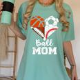 Ball Mom Heart Soccer Basketball Baseball Football Mom Women's Comfort Colors T-Shirt Violet Ball Mom Heart Soccer Basketball Baseball Football Mom Women's Comfort Colors T-Shirt Violet