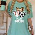 Ball Mom Soccer Baseball Mom Heart Women's Comfort Colors T-Shirt Violet