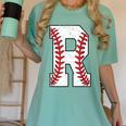 Baseball Alphabet Monogram Initial Letter R Women's Comfort Colors T-Shirt Violet Baseball Alphabet Monogram Initial Letter R Women's Comfort Colors T-Shirt Violet