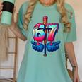 Baseball Bat Hands Drip 67 Six Seven Gen Alpha Slang Meme Women's Comfort Colors T-Shirt Violet