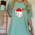 Baseball Christmas Reindeer Santa Hat Sports Player Xmas Women's Comfort Colors T-Shirt Violet Baseball Christmas Reindeer Santa Hat Sports Player Xmas Women's Comfort Colors T-Shirt Violet